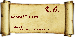 Koszó Olga névjegykártya